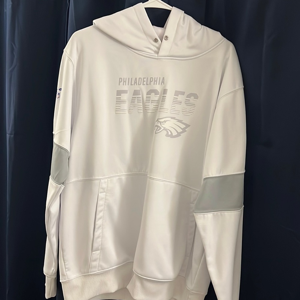 White Philadelphia Eagles sideline hooded sweatshirt Xl